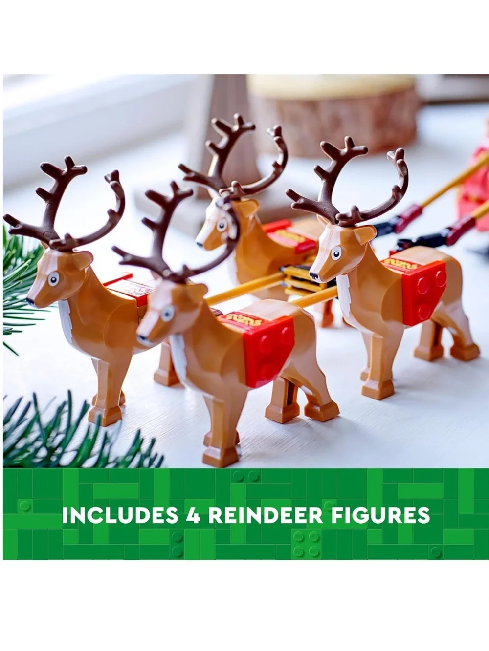 LEGO Santa's Sleigh Christmas Toy Set with Reindeer & Santa Figurine 40499